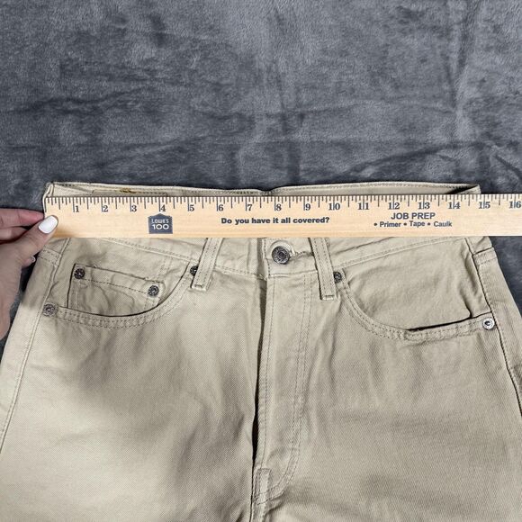 VTG Levi's 501 Jeans Mens 31x32 Beige Light Wash Straight Button Fly Classic - Picture 3 of 11